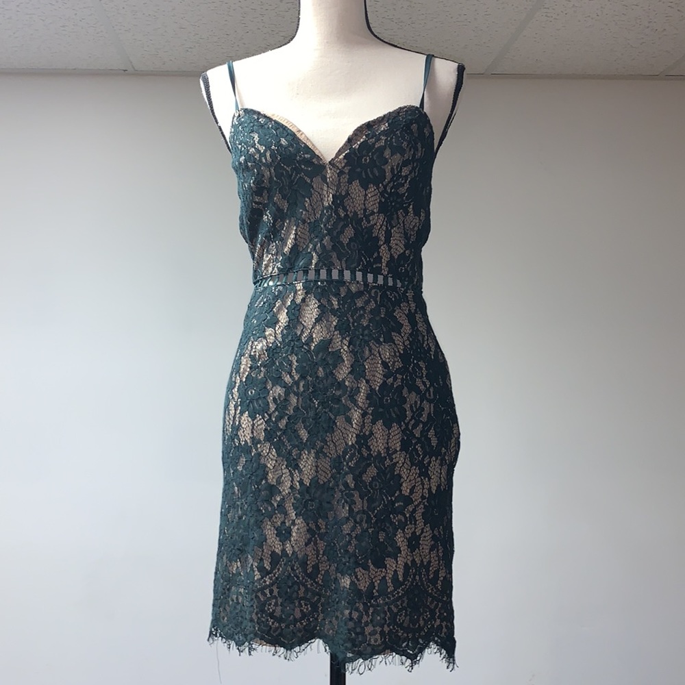 Tobi Lace Overlay Mini Dress Large